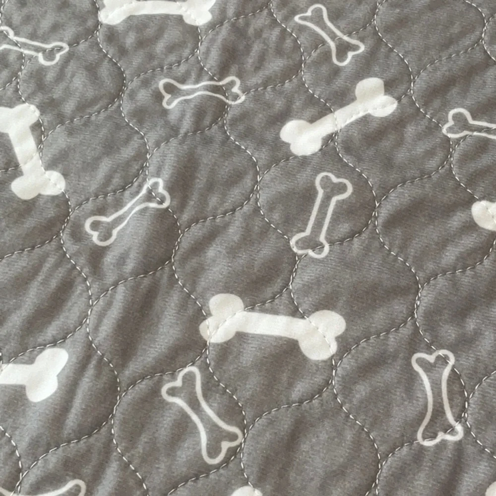 Gray Dog Bone Pattern 31” x 26” reusable potty pad